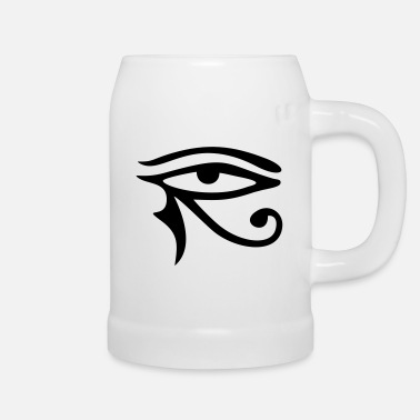 Taza de café divertida con cita Egipcio 11 onzas Taza de café divertida Ojo de Horus Wadjet Símbolo egipcio antiguo de protección Imagen Trullo gris claro y oro 