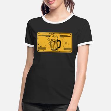 Panneau Métallique biere chope verre panneau metalique - T-shirt contrasté Femme