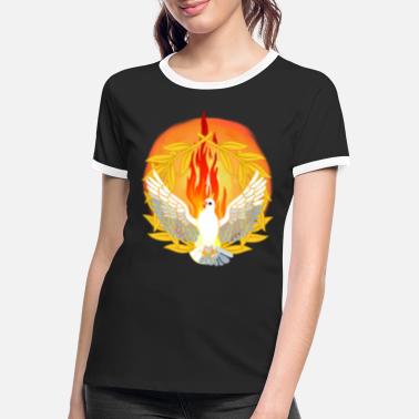 Nedrustning Fredsdue flamme due krig nedrustning fugl - Kontrast T-skjorte for kvinner