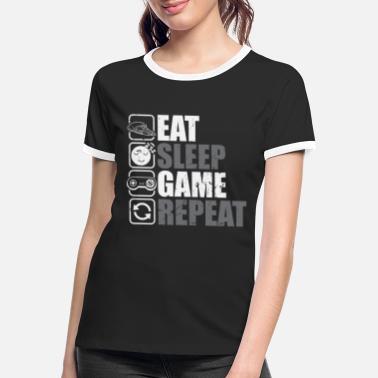 Eat sleep game t shirt gamer répéter cycle de vie de console de jeux cadeau