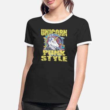 Stil Unicorn punk stil - Kontrast T-skjorte for kvinner