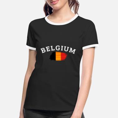 Belgia Belgia - Koszulka damska z kontrastowymi wstawkami