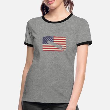 Cabinet Maker Vintage Patriotic USA Flag Carpenter Woodworker - Women&#39;s Ringer T-Shirt