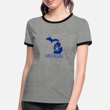 Michigan Michigan (Michigan) - T-shirt contrasté Femme