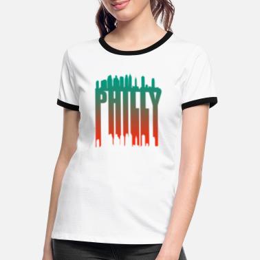Philly Philly Skyline Silhouette - Frauen Ringer T-Shirt