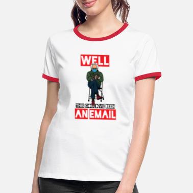 Großvati Bernie On a Chair Mitten Meme - Kontrast T-skjorte for kvinner