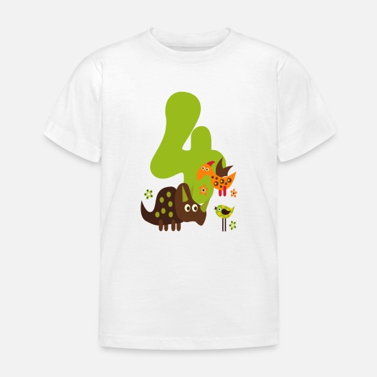 DTPShop Birthday T-Rex Shirt Four-A-Saurus 4 Rex Cute 4th Birthday Boy Kids Dinosaur T-Rex Lover Gifts Unisex T-Shirt