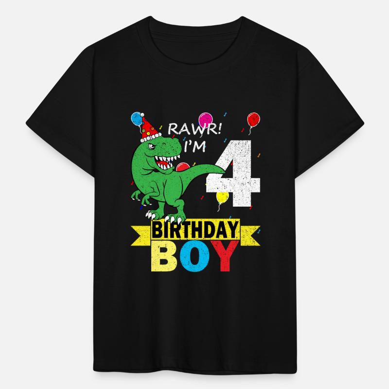 'Camiseta dinosaurio cumpleaños 4 años' Camiseta niño | Spreadshirt