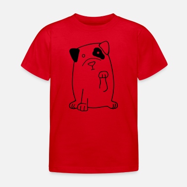 Hund Konturzeichnung - Kinder T-Shirt