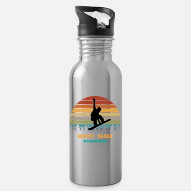 Sun Mount Baker Washington Vintage Sun Snowboarding Sn - Water Bottle