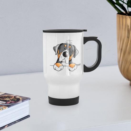 Grosser Schweizer Sennenhund Keramik Becher DE 