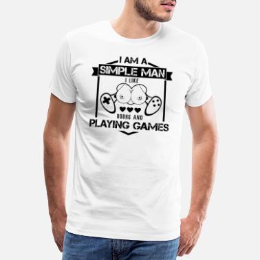 Trykotowy Prosty człowiek | Cycki gry wideo prezent dla graczy - Premium koszulka męska