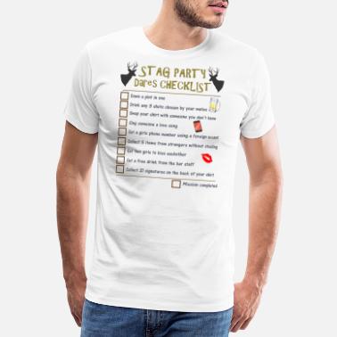 Dare Stag Party Dares Checklist - Men&#39;s Premium T-Shirt