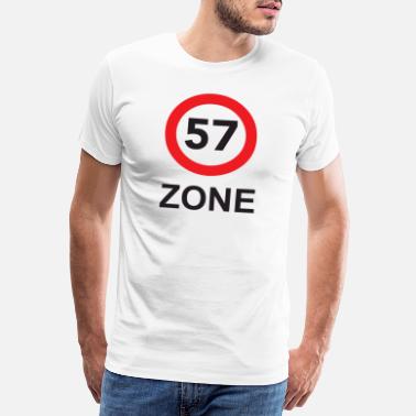 Suuri Päivä 57. syntymäpäivä shield-alue - Miesten premium t-paita