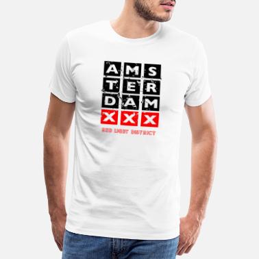 Rietas Punaisten lyhtyjen alueellinen Amsterdamin seksikäs pole -tanssi - Miesten premium t-paita