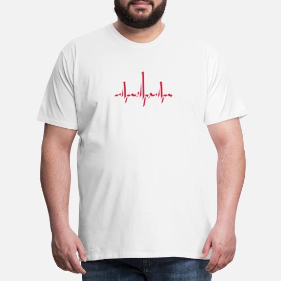 TSP du rythme cardiaque licorne T-shirt hommes fréquence cardiaque Heart ECG 
