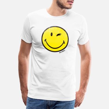 Spreadshirt Smiley World Klassischer Smiley Used Look Mund-Nasen-Bedeckung