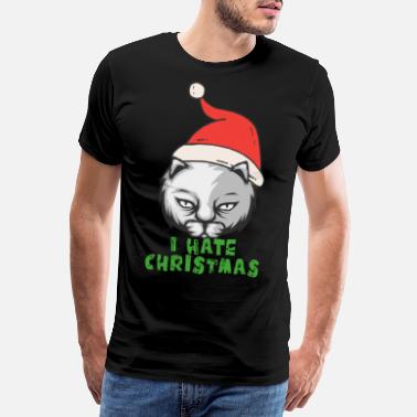 Christmas Jeg hater Christmas Grantige Funny Cat - Premium T-skjorte for menn