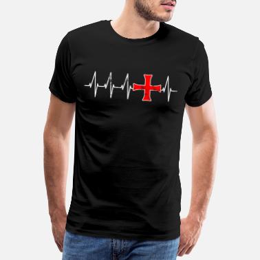 Tempeliers Crusader hartslag - Mannen premium T-shirt