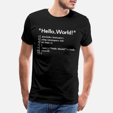 Geek Program Hello World - Programiści koszulka - Premium koszulka męska