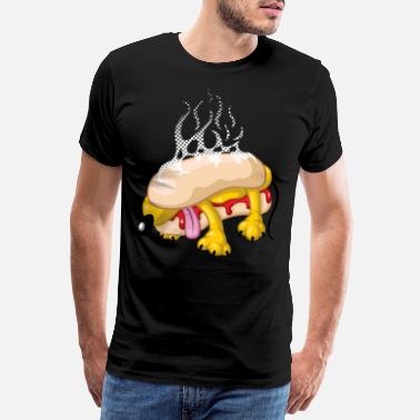 Huumori Hot dog - Miesten premium t-paita