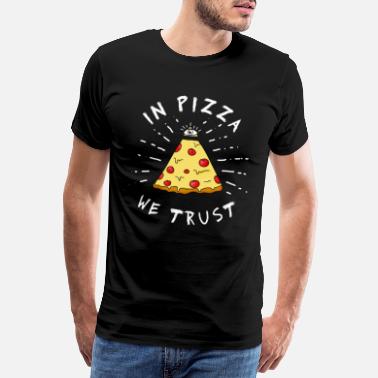 Wichteln Pizza Illuminati Funny All Seeing Eye Food Humor - Männer Premium T-Shirt