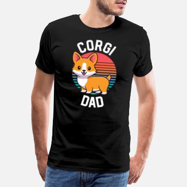 Papa Retro Corgi isäpaita miehille, isä, vintage lahja - Miesten premium t-paita