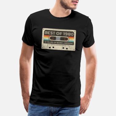Kaseta 40. urodziny 40 lat 1980 kaseta z taśmą retro - Premium koszulka męska
