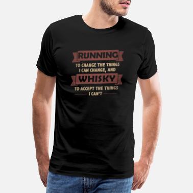 Rennen Funny Quotes &gt; Running + Whisky - Männer Premium T-Shirt