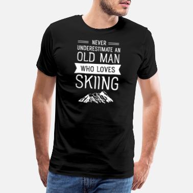 Ski Old Man - Skiing (Vintage) - Premium T-skjorte for menn