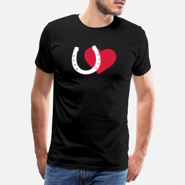 Hästsko Hästsko och hjärta - Premium T-shirt herr
