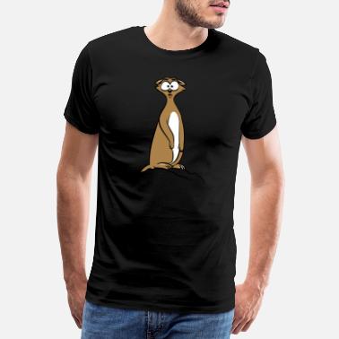 Pelästynyt pelästynyt hauska meerkat - Miesten premium t-paita