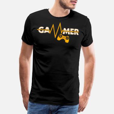 Video Gamer Heartbeat Video Spel Grafik - Premium T-shirt herr