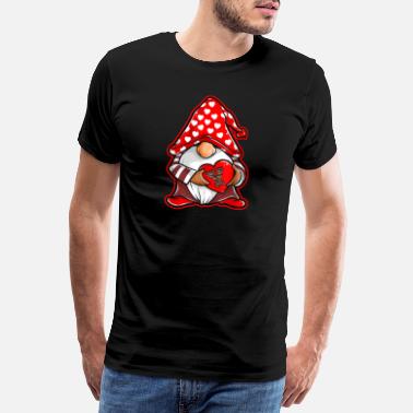 Croix Valentine s Day Gnome Love Holding Red Hear Y - T-shirt premium Homme
