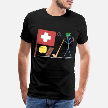 Mitteleuropa Schweiz Strichmännnchen Nation Land Mitteleuropa - Männer Premium T-Shirt