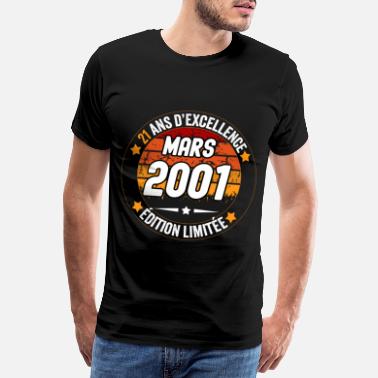 Mars 2001-20 ans Anniversaire Cadeau Homme Vintage 2021 T-Shirt