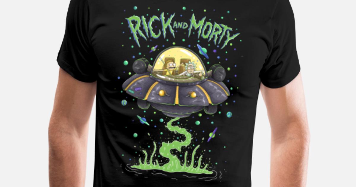 Rick And Morty Spaceship Illustration' Men's Premium T-Shirt | Spreadshirt