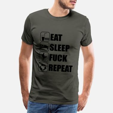 Eat Sleep Fuck Repeat Icons Fun Shirt mit Spruch Herren Damen T-Shirt XS 5XL