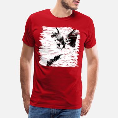 Luck Black cat on a white background - Men&#39;s Premium T-Shirt