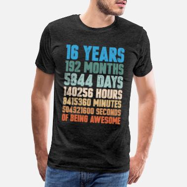 Edad 16 cumpleaños 16 años 192 meses regalo retro - Camiseta premium hombre