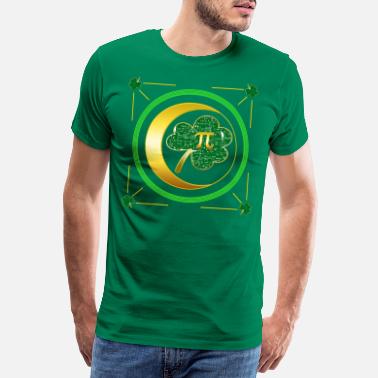 Traditional St. Patricks Day Shirt, Green Shamrock Pi Math - Men&#39;s Premium T-Shirt