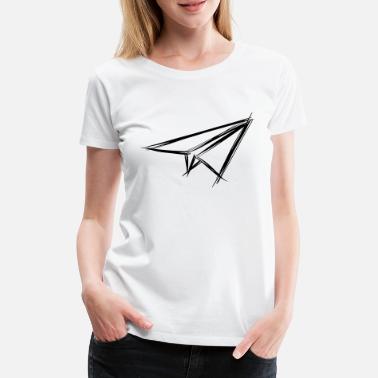 Hand Gezeichnet Papierflieger, Hand gezeichnet - Frauen Premium T-Shirt