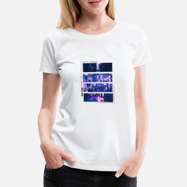 Glitch japanische Aesthetic Vaporwave Kunst 90s - Frauen Premium T-Shirt