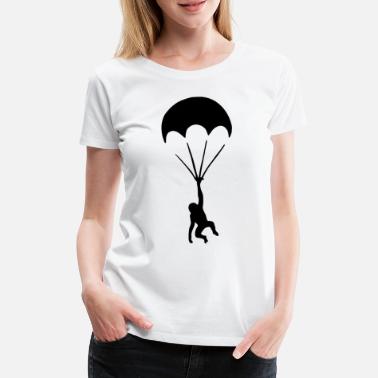 Urban Monkey with parachute Graffiti Urban Art - Women&#39;s Premium T-Shirt