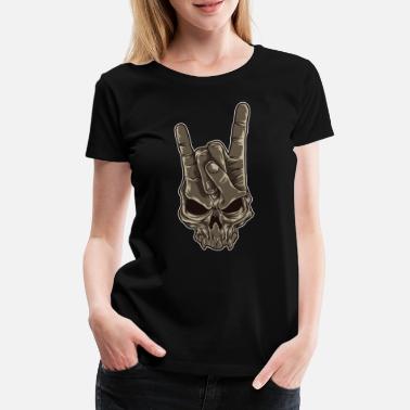 Horns Devil Horns Sign | Heavy Metal Hand Gesture Music - Women&#39;s Premium T-Shirt