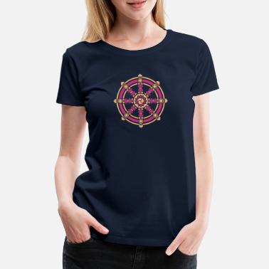 Darm Darma lykkehjul, buddhisme, chakra, wheel - Premium T-skjorte for kvinner