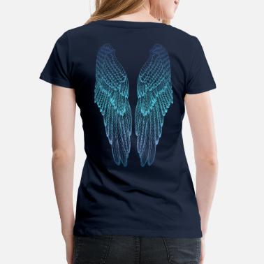 Aile Longues ailes d&#39;ange bleu - T-shirt premium Femme