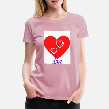 Elsker Hjertet Elsker hjerter - Premium T-skjorte for kvinner