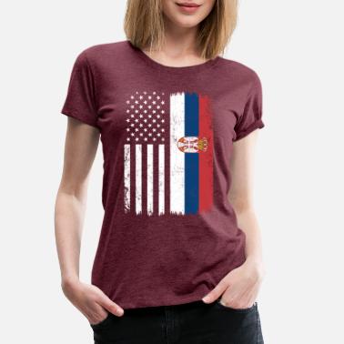 Belgrade Serbia American Flag, Srbija serbia - Women&#39;s Premium T-Shirt