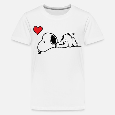 Peanøtter Snoopy Love Heart Love - Tenårings premium T-skjorte